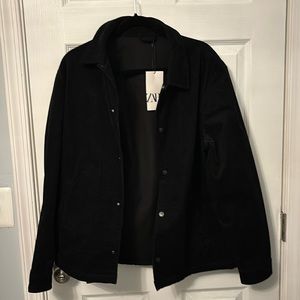 Zara NWT black corduroy jacket